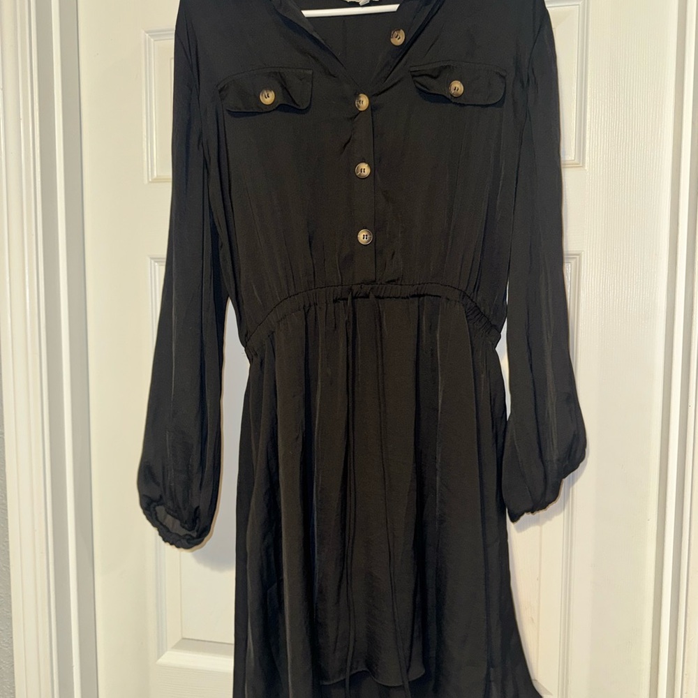 Naked Zebra black Button-Up dress